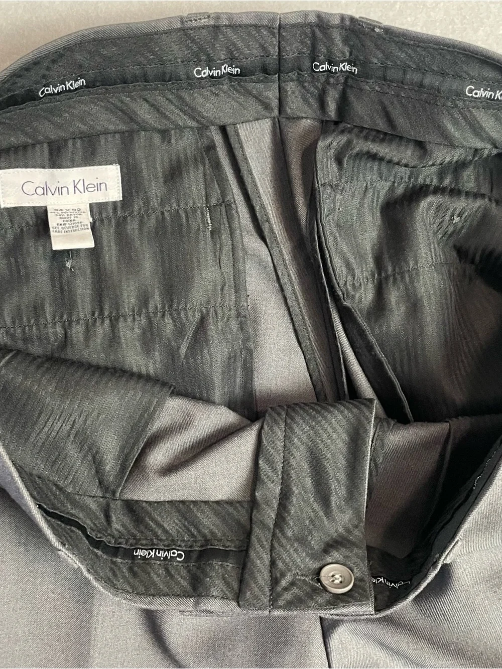 Calvin Klein Men's Charcoal Dress Pants 34x32